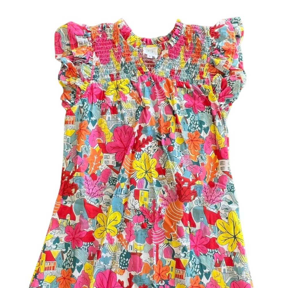 Girls Colorful Floral Print Dress